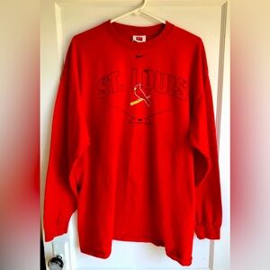 Vintage NIKE St. Louis Cardinals Baseball ⚾️ Diamond Red Long Sleeve Size XL